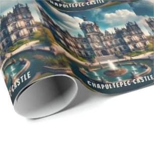 Schloss Chapultepec Mexiko Vintage Reise Geschenkpapier