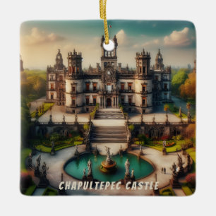 Schloss Chapultepec Mexiko Vintage Reise Keramikornament