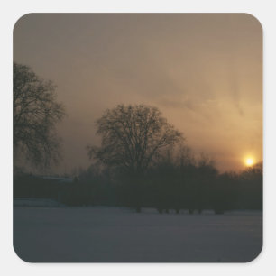 Schloss Charlottenhof, Sonnenuntergang Quadratischer Aufkleber