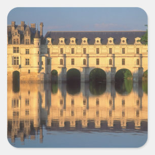 Schloss Chenonceau, Fluss Cher, Loir-et-Cher, Quadratischer Aufkleber