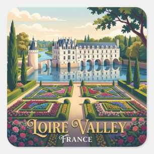 Schloss Chenonceau-Gärten Chenonceaux Frankreich Quadratischer Aufkleber
