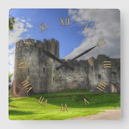Schloss Chepstow Monmouthshire, Wales, Vereinigtes Quadratische Wanduhr (Vorderseite)