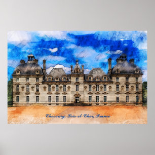 Schloss Cheverny, Loire Tal, Frankreich. Poster