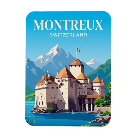 Schloss Chillon Schweiz Magnet (Vertikal)