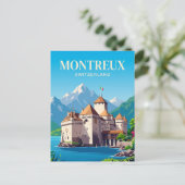 Schloss Chillon Schweiz Postkarte (Stehend Vorderseite)