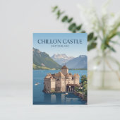 Schloss Chillon Schweiz Postkarte (Stehend Vorderseite)