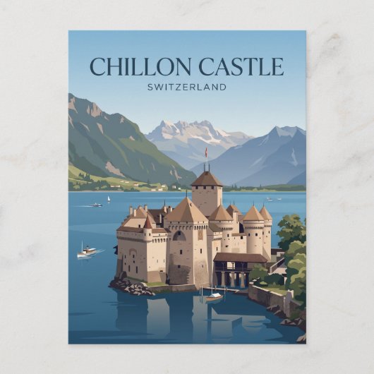 Schloss Chillon Schweiz Postkarte (Vorderseite)
