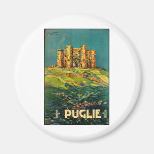 Schloss del Monte Puglie Vintage Reise Kunst Magnet