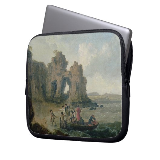 Schloss-Felsen (Flatholm Insel), Bristol-Kanal, 17 Laptopschutzhülle (Vorderseite Links)