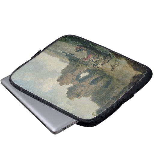 Schloss-Felsen (Flatholm Insel), Bristol-Kanal, 17 Laptopschutzhülle (Vorne Knopf)