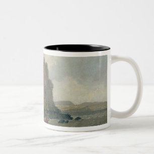 Schloss-Felsen (Flatholm Insel), Bristol-Kanal, 17 Zweifarbige Tasse