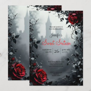 Schloss Floral Gothic Sweet 16 Einladung
