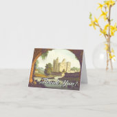 Schloss, Fluss, Ziegelstein + "Danke!" Karte (Gelbe Blume)