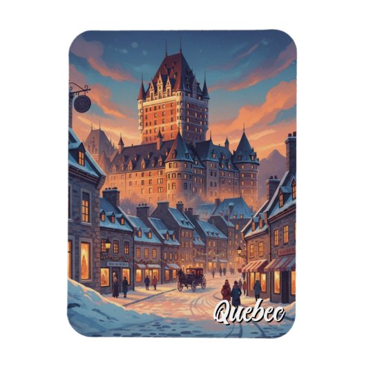Schloss Frontenac in Quebec City Magnet (Vertikal)