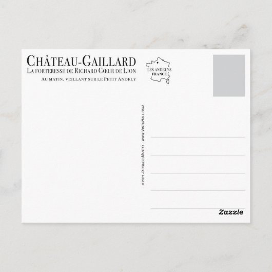 Schloss Gaillard, der auf den Kleinen Andely aufpa Postkarte (Rückseite)