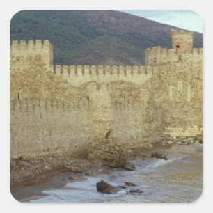 Schloss, gebaut von den Kreuzfahrern Quadratischer Aufkleber