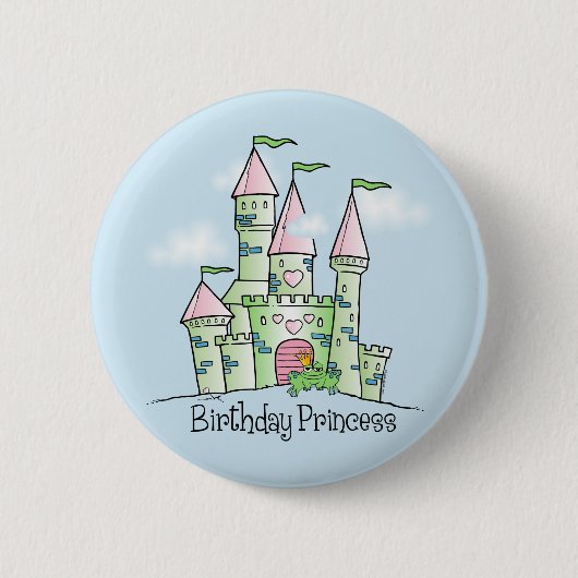 Schloss-Geburtstags-Prinzessin Button (Vorderseite)