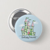 Schloss-Geburtstags-Prinzessin Button (Vorne & Hinten)