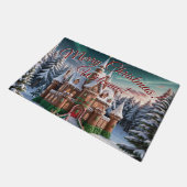 Schloss Gingerbread aus dem Weihnachtswald Fußmatte (Schrägansicht)