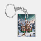 Schloss Gingerbread aus dem Weihnachtswald Schlüsselanhänger (Vorderseite links)