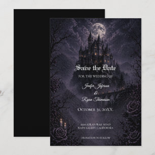 Schloss-Gotik-Hochzeit Save-the-Date-Einladung Ankündigung