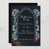 Schloss Halloween Draculas Einladung (Vorne/Hinten)