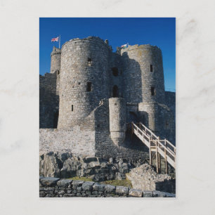 Schloss Harlech, Außentor und Torhaus, nördlich Postkarte