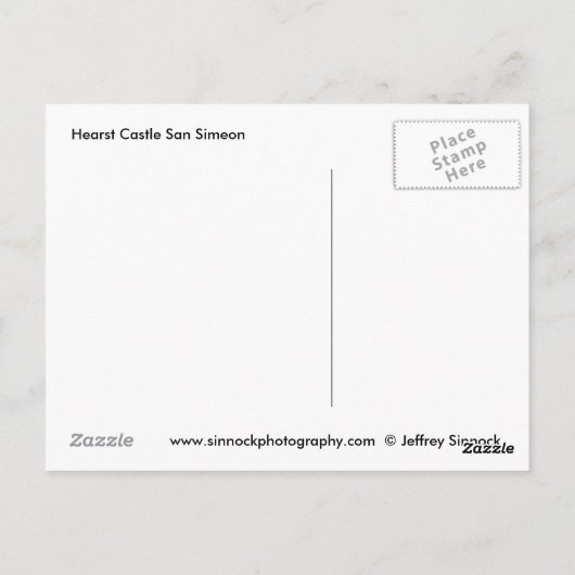 Schloss Hearst, San Simeon Postkarte (Rückseite)