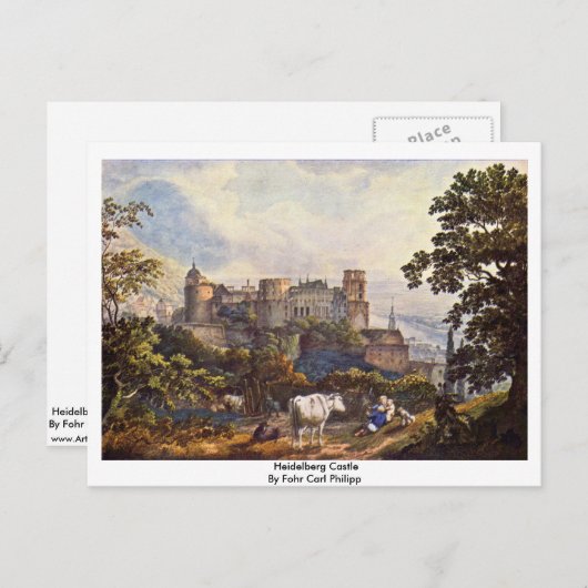 Schloss Heidelberg By Fohr Carl Philipp Postkarte (Vorne/Hinten)