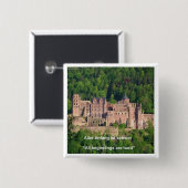 Schloss Heidelberg im Deutschen & Deutschen Sprich Button (Vorne & Hinten)