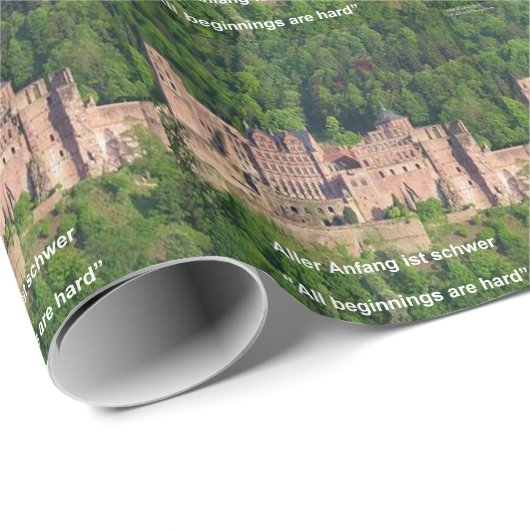 Schloss Heidelberg im Deutschen & Deutschen Sprich Geschenkpapier (Rolleneckpunkt)