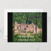 Schloss Heidelberg im Deutschen & Deutschen Sprich Postkarte (Vorne/Hinten)