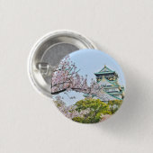 Schloss Himeji mit Kirschblüten Japan Button (Vorne & Hinten)