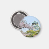 Schloss Himeji mit Kirschblüten Magnet (Vorderseite/Rückseite)