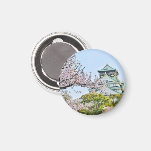 Schloss Himeji mit Kirschblüten Magnet (Vorderseite/Rückseite)