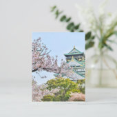 Schloss Himeji mit Kirschblüten Postkarte (Stehend Vorderseite)