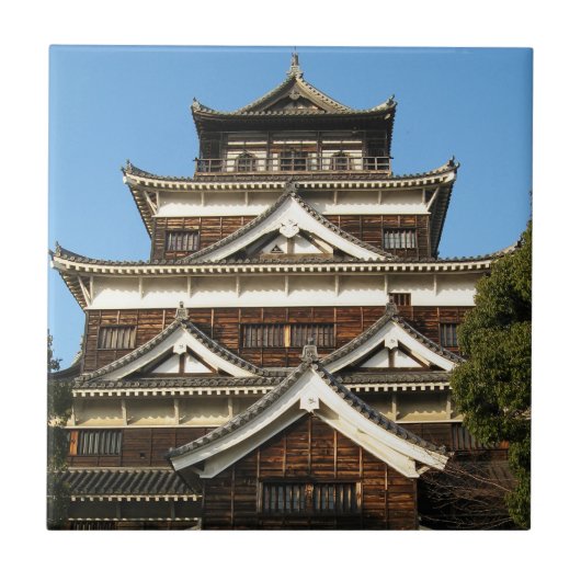 Schloss Hiroshima 広 島 城, Hiroshima, Japan Fliese (Vorderseite)