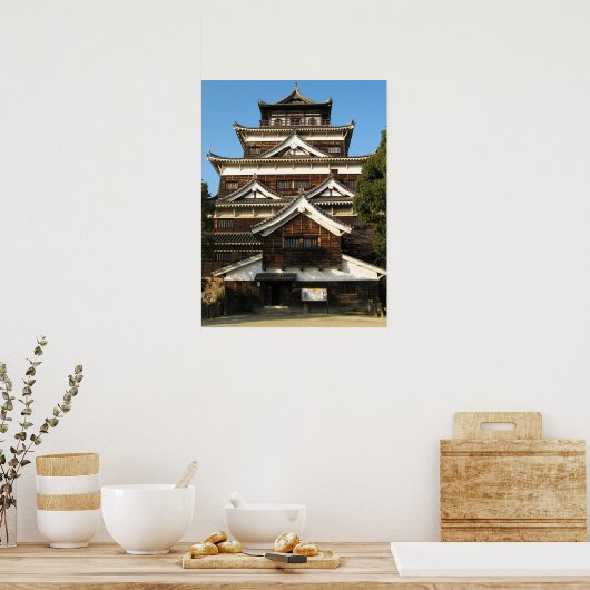 Schloss Hiroshima 広 島 城, Hiroshima, Japan Poster (Küche)
