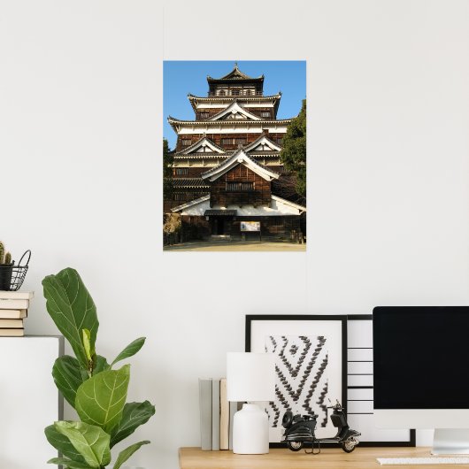 Schloss Hiroshima 広 島 城, Hiroshima, Japan Poster (Heimbüro)
