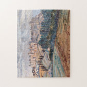 Schloss, Hügel, Baumlandschaft Puzzle (Vertikal)