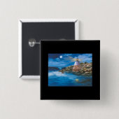 Schloss-Hügel-Leuchtturm-Knopf Button (Vorne & Hinten)