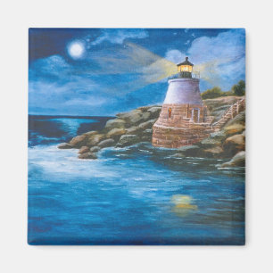 Schloss-Hügel-Leuchtturm-Magnet Magnet