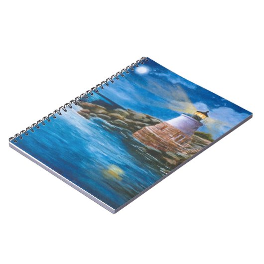 Schloss-Hügel-Leuchtturm-Notizbuch Notizblock (Linke Seite)