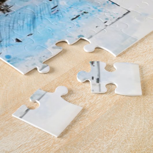 Schloss in der Reflektion des Herbstes. Frankreich Puzzle (Seite)