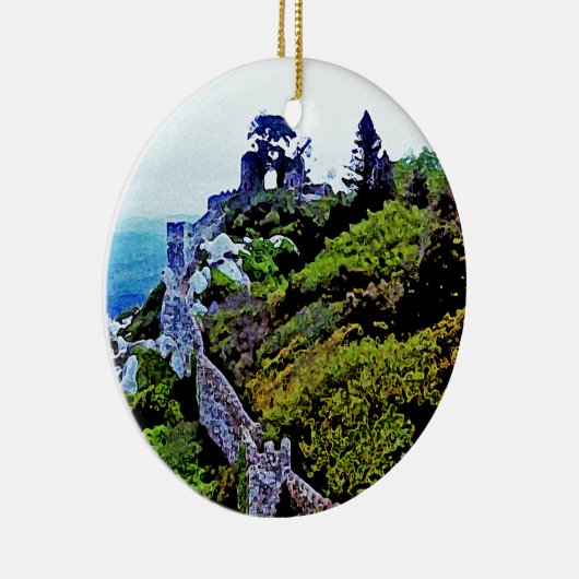 Schloss in Sintra Portugal Keramik Ornament (Rechts)