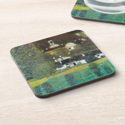 Schloss Kammer am Attersee II von Gustav Klimt Getränkeuntersetzer (Linke Seite)