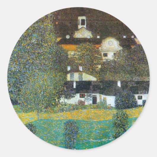 Schloss Kammer am Attersee II von Gustav Klimt Runder Aufkleber (Vorderseite)