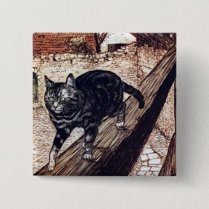 Schloss Katze Rackham Illustration Button