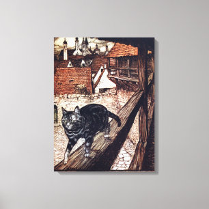 Schloss Katze Rackham Illustration Leinwanddruck