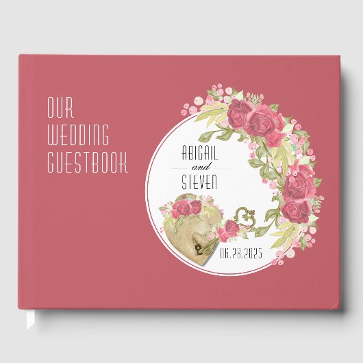 Schloss & Key Round Wedbook Gästebuch (Vorderseite)